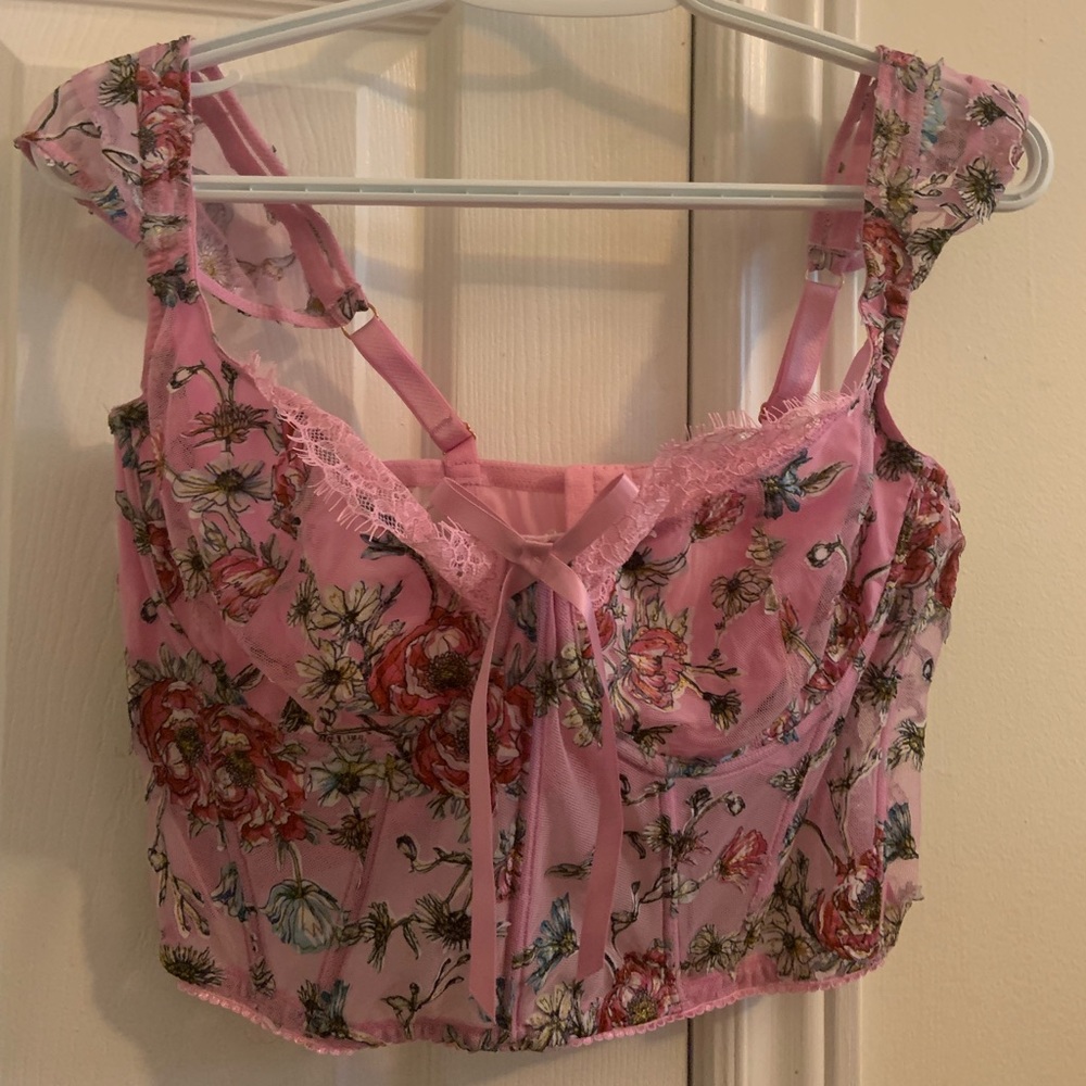 Victoria’s Secret Pink Floral Corset (Size: XL)